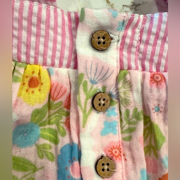 3-6M Mud Pie Pink Striped Floral Baby Dress - Picture 3 of 8